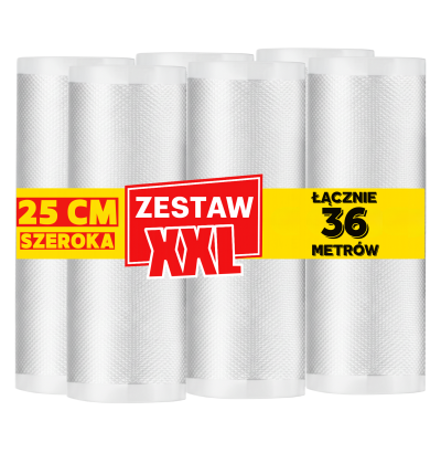 Zestaw 36 metrów, folia moletowana szerokość 25 cm w rękawie