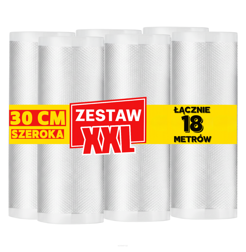 Zestaw 18 metrów, folia moletowana szerokość 30 cm w rękawie
