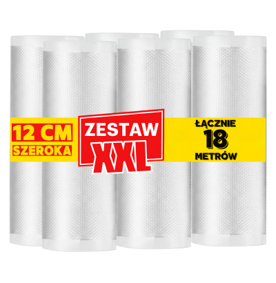 Zestaw 18 metrów, folia moletowana szerokość 12 cm w rękawie