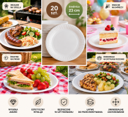 Talerz papierowy 23 cm, 20 sztuk - 2