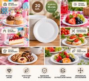 Talerz papierowy 15 cm, 20 sztuk - 2