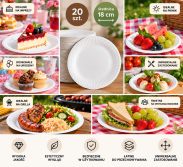 Talerz papierowy 18 cm, 20 sztuk - 2