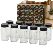 Zestaw 12 kwadratowych słoiczków 120 ml na przyprawy do kuchni - 4