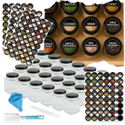 Zestaw 24 kwadratowych słoiczków 120 ml na przyprawy do kuchni - 5