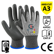 Rękawice robocze antyprzecięciowe GS AG300 Touch Screen 8-M - 3