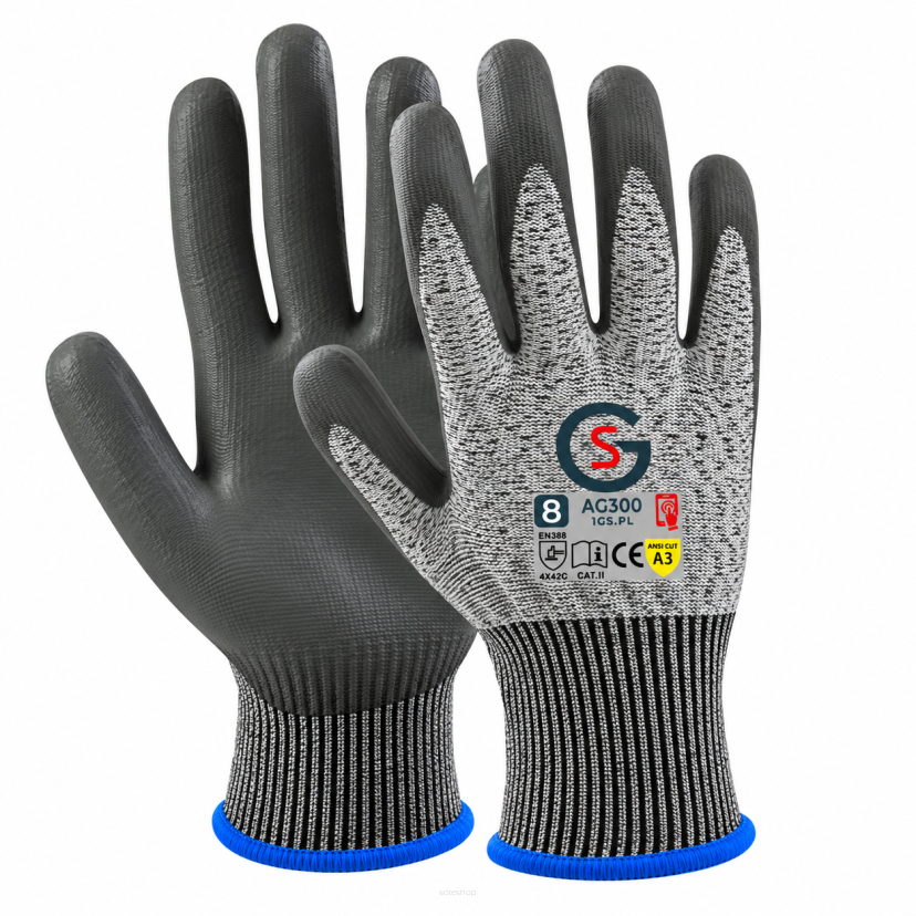 Rękawice robocze antyprzecięciowe GS AG300 Touch Screen 8-M