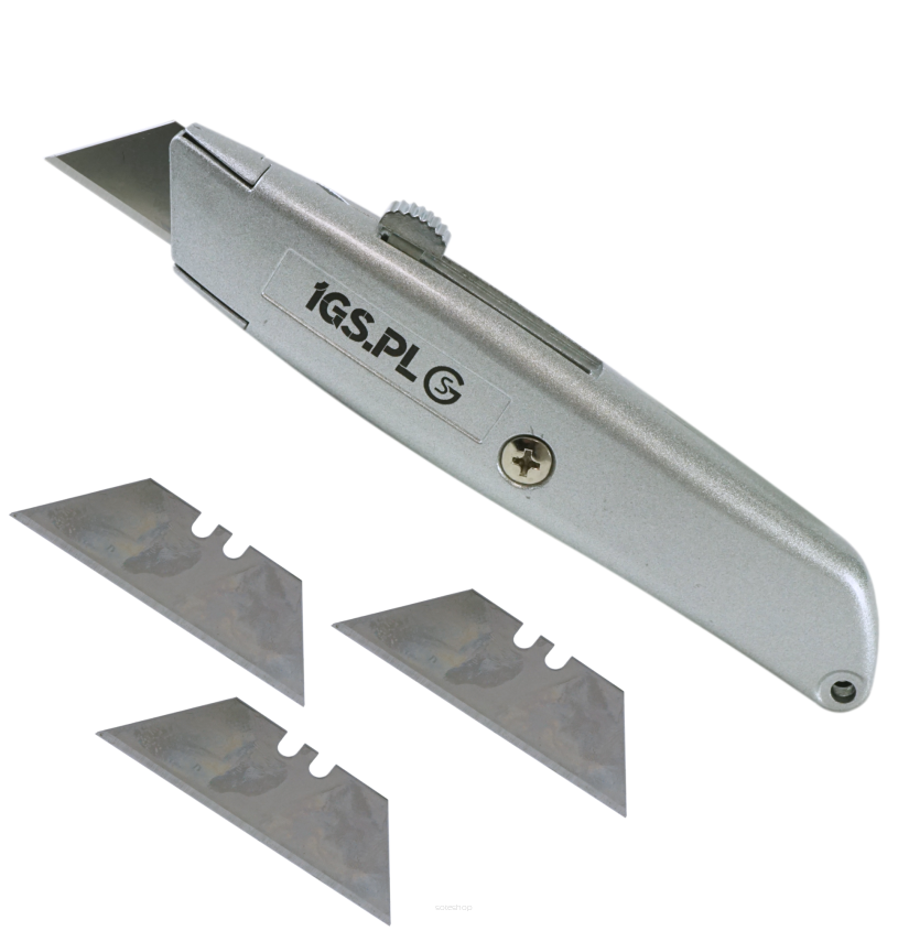 Nóż metalowy do cięcia z chowanym ostrzem