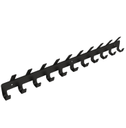 Wieszak 600 mm z 21 uchwytami, haczyk, kolor czarny przykręcany - 5