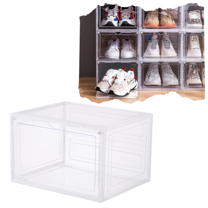 Pojemnik do przechowywania na buty, otwierany w kolorze transparentnym do szafy, garderoby