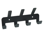 Wieszak 194 mm z 7 uchwytami, haczykami, kolor czarny przykręcany - 3