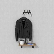 Wieszak 194 mm z 7 uchwytami, haczykami, kolor czarny przykręcany - 4