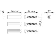 Wieszak 340 mm z 11 uchwytami, haczyk, kolor czarny przykręcany - 4