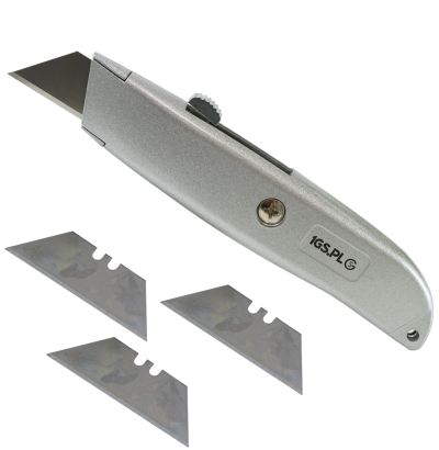 Nóż metalowy do cięcia z chowanym ostrzem