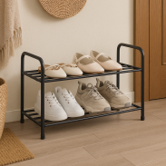 Półka na buty stojak regał organizer metalowy 2 półki loft do przedpokoju - 4