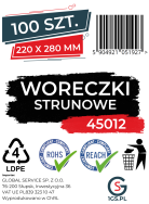 Woreczki strunowe 100 sztuk, mocne torebki zamykane 220 x 280 mm, grube 50 mic - 2