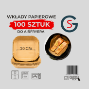 WKŁAD AIR FRYER PAPIER DO FRYTKOWNICY BEZTŁUSZCZOWEJ 20x20 CM, 100 SZTUK - 2