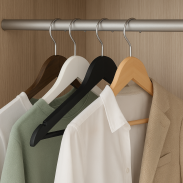 WIESZAK DREWNIANY CZARNY NA UBRANIA ZESTAW  X10 WIESZAKI DREWNIANE - 4