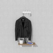 Wieszak 194 mm z 7 uchwytami, haczykami, kolor biały przykręcany - 4