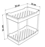 Organizer 2 poziomy do kuchni czarny, pod szafkę z metalu i tworzywa - 2