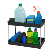 Organizer 2 poziomy do kuchni czarny, pod szafkę z metalu i tworzywa - 4