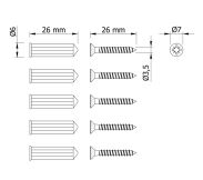 Wieszak 520 mm z 17 uchwytami, haczyk, kolor czarny przykręcany - 3