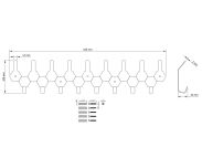 Wieszak 520 mm z 17 uchwytami, haczyk, kolor czarny przykręcany - 2