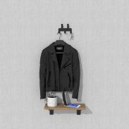 Wieszak 136 mm z 5 uchwytami, haczykami, kolor czarny przykręcany - 4