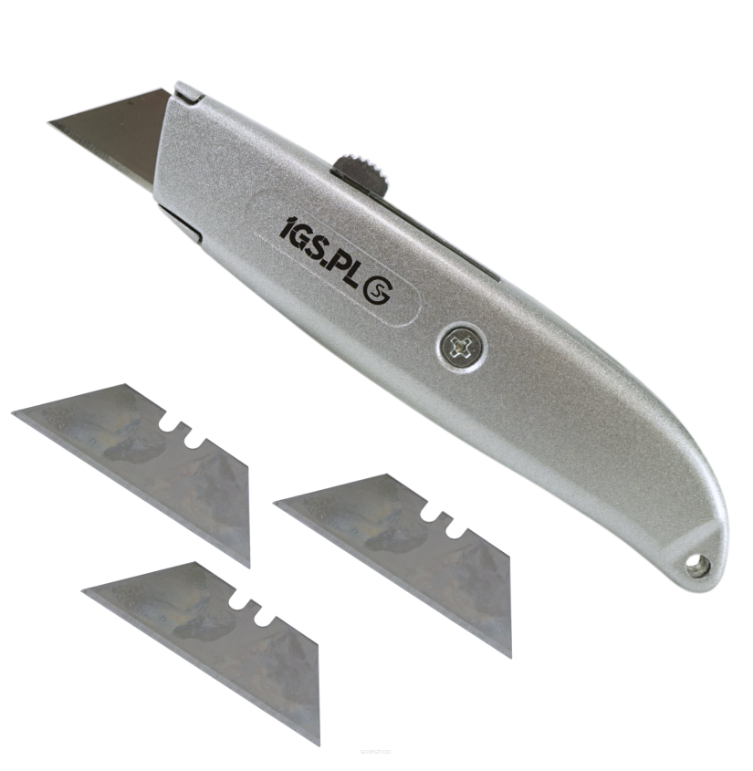 Nóż metalowy do cięcia z chowanym ostrzem