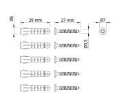 Wieszak 1002 mm z 35 uchwytami, haczykami, kolor czarny przykręcany - 4
