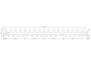 Wieszak 1002 mm z 35 uchwytami, haczykami, kolor czarny przykręcany - 2