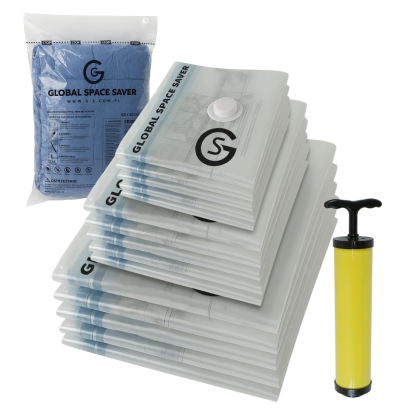 Worki próżniowe na ubrania duży zestaw 15 szt. zestaw z pompką ręczną (5x 60x50 cm, 5x 80x60 cm, 5x 100x70 cm)