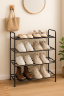 Półka na buty stojak regał organizer metalowy 4 półki loft do przedpokoju - 4