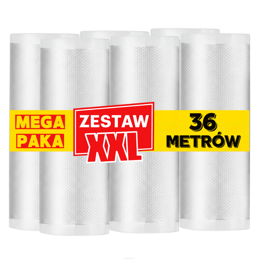 Zestaw 36 metrów, folia moletowana szerokość 15 cm w rękawie
