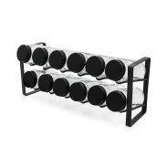 Stojak na przyprawy - zestaw 12 kwadratowych słoiczków 120 ml na przyprawy do kuchni wraz ze stojakiem - 5