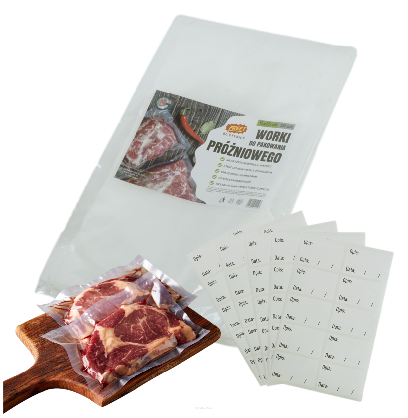 15x25 cm worki moletowane, 50 sztuk