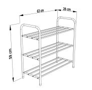 Półka na buty stojak regał organizer metalowy 3 półki loft do przedpokoju - 2