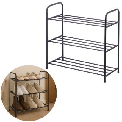 Półka na buty stojak regał organizer metalowy 3 półki loft do przedpokoju