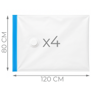 WORKI PRÓŻNIOWE 120 x 80 CM ZESTAW 4 SZTUK, NA UBRANIA, ZABAWKI DO SZAFY, GARAŻU, PIWNICY, NA STRYCH MOCNE GRUBE - 2