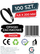 Czarne opaski zaciskowe metalowe 4,6 x 200 mm - 2