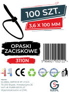 Opaski zaciskowe kablowe 3,6 x 100 mm - 2