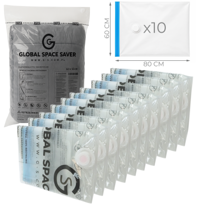 WORKI PRÓŻNIOWE 80 x 60 CM ZESTAW 10 SZTUK, NA UBRANIA, ZABAWKI DO SZAFY, GARAŻU, PIWNICY, NA STRYCH MOCNE GRUBE