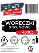 Woreczki strunowe 100 sztuk, mocne torebki zamykane 100 x 150 mm, grube 50 mic - 2
