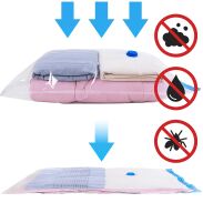 WORKI PRÓŻNIOWE 100 x 70 CM ZESTAW 5 SZTUK + POMPKA GRATIS, NA UBRANIA, KOCE, POŚCIEL DO SZAFY, GARAŻU, PIWNICY, NA STRYCH MOCNE GRUBE - 4