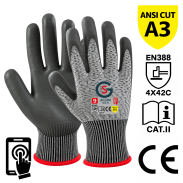 Rękawice robocze antyprzecięciowe GS AG300 Touch Screen 9-L - 3