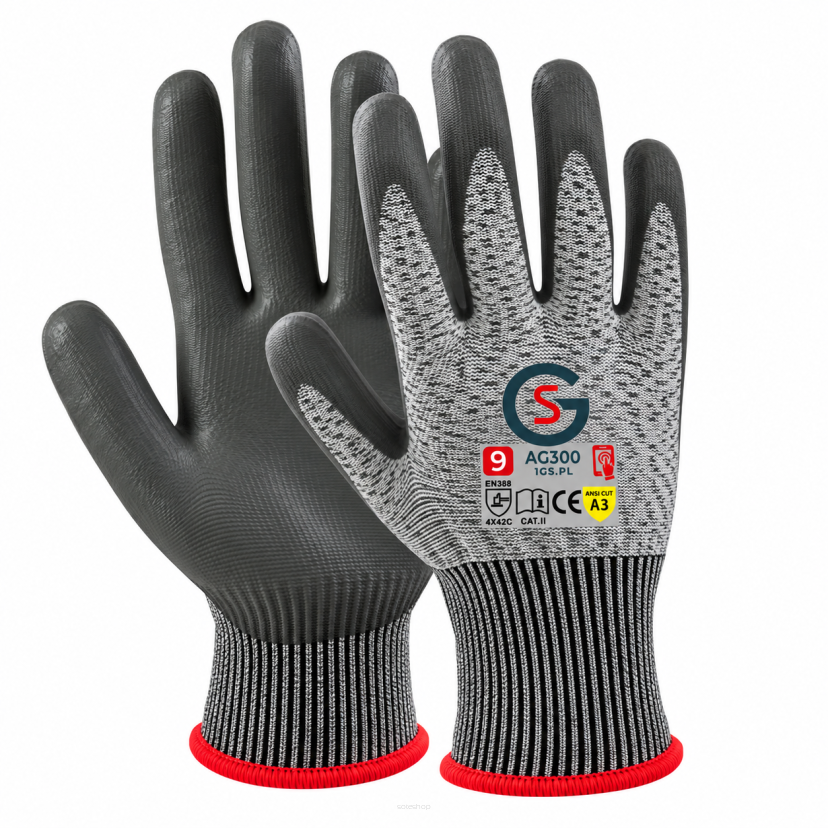 Rękawice robocze antyprzecięciowe GS AG300 Touch Screen 9-L